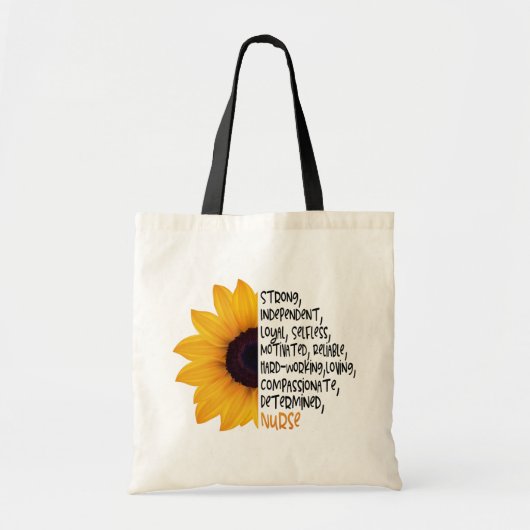 Tote Bag Infirmière Définition Sunflower jaune Travailleur (Devant)