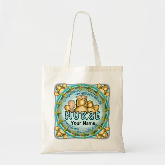 Tote Bag infirmière devise arc-en-ciel (Devant)