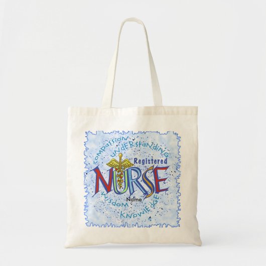 Tote Bag Infirmière diplômée Caducée (Devant)