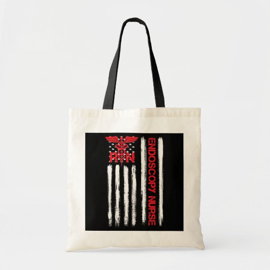 Tote Bag Infirmière en endoscopie du drapeau américain RN (Devant)