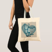 Tote Bag Infirmière en soins cardiaques bleus (Devant (produit))