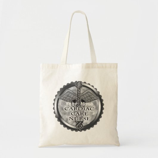 Tote Bag Infirmière en soins cardiaques gris (Devant)