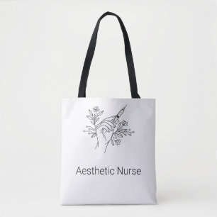 Tote Bag Infirmière esthétique Dessin au trait de seringue