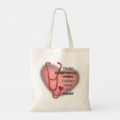 Tote Bag infirmière exceptionnelle au coeur rouge (Dos)