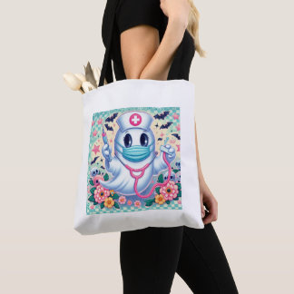 Tote Bag Infirmière fantôme de dessin animé éffrayante : Ar