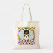 Tote Bag Infirmière Fille Brune Roses (Dos)