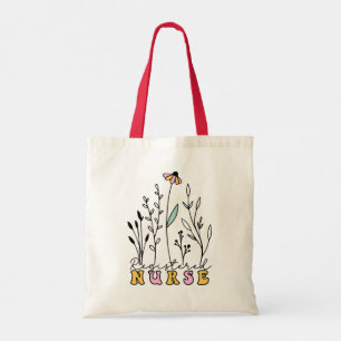 Tote Bag Infirmière fleur sauvage inscrite