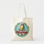 Tote Bag Infirmière florale cool (Devant)