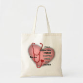 Tote Bag Infirmière gériatrique à coeur rouge (Devant)