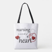 Tote Bag Infirmière infirmière de coeur (Dos)