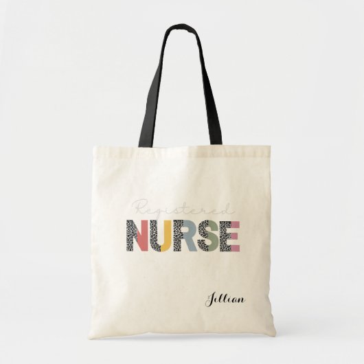 Tote Bag Infirmière inscrite Empreinte de léopard fractionn (Devant)