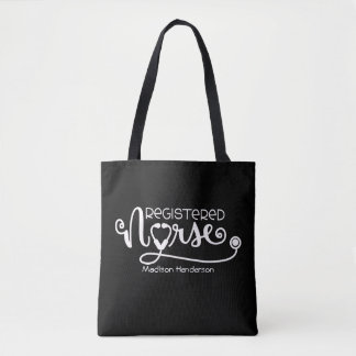 Tote Bag Infirmière inscrite Stethoscope (RN)Personnalisé