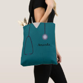 Tote Bag Infirmière Médicale Scrubs Turquoise AOPMT (De près)