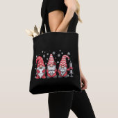 Tote Bag Infirmière Noël Gnomes mignon Xmas Scrub (De près)