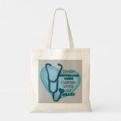 Tote Bag Infirmière ophtalmique du Coeur bleu (Dos)