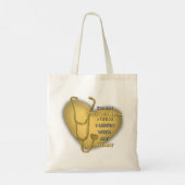 Tote Bag Infirmière orthopédique du coeur jaune (Dos)