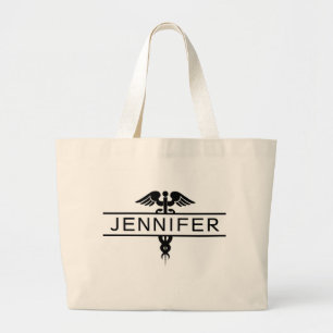 Tote Bag Infirmière personnalisée Caduceus Médicale grand