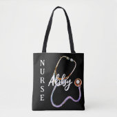 Tote Bag Infirmière personnalisée Stethoscope minimaliste N (Devant)