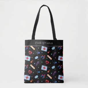 Tote Bag Infirmière RN personnalisée   Docteur Motif Médica