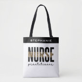 Tote Bag Infirmière sur mesure NP cheetah Graduation (Devant)