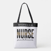 Tote Bag Infirmière sur mesure NP cheetah Graduation (Dos)