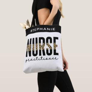 Tote Bag Infirmière sur mesure NP cheetah Graduation
