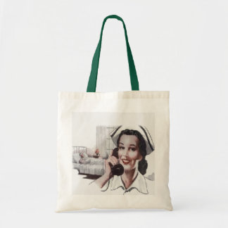 Tote Bag Infirmière vintage de salle d'hôpital au téléphone