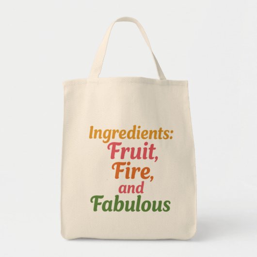 Tote Bag Ingredients: Fruit, Fire and Fabulous – Market Tot (Devant)