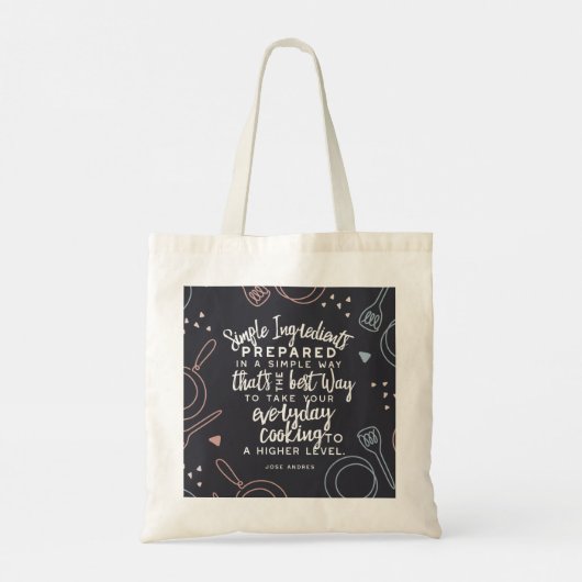 Tote Bag Ingrédients simples et devis de cuisines quotidien (Dos)