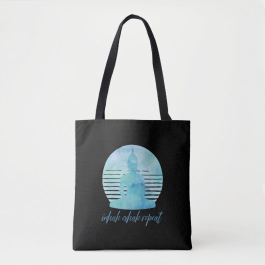 Tote Bag Inhale Exhale Répéter bleu (Devant)