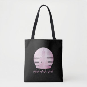 Tote Bag Inhale Exhale Répéter rose