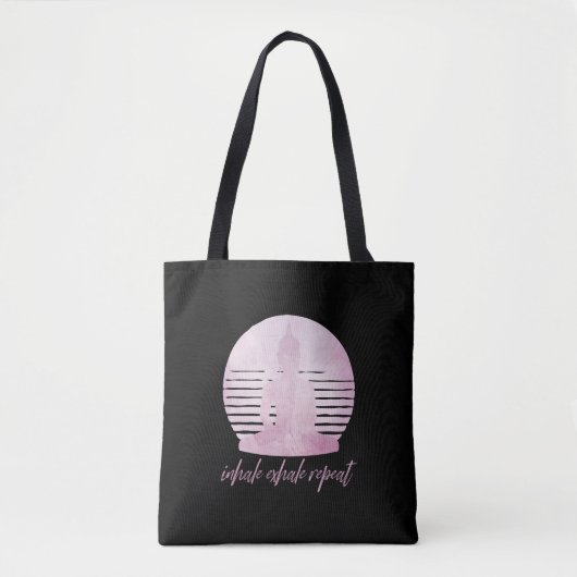Tote Bag Inhale Exhale Répéter rose (Devant)
