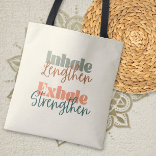 Tote Bag Inhale Lengthen Exhale Force Citation Pilates