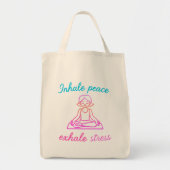 Tote Bag Inhale Peace Exhale Stress | Graphique de Yoga (Devant)