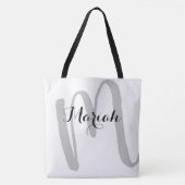 Tote Bag initial witname white simple & nice (Devant)