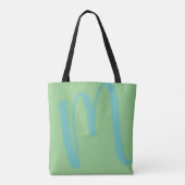 Tote Bag initiale avec nom pastel couleurs agréable (Dos)