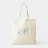 Tote Bag Initiale de monogramme bleu élégant (Dos)