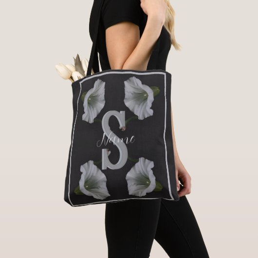 Tote Bag Initiale de monogramme personnalisé Nom Morning Gl (De près)