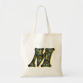 Tote Bag Initiale M monogramme de pâquerettes (Devant)