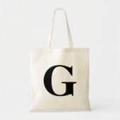 Tote Bag Initiale noire moderne (Devant)