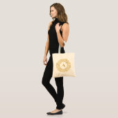 Tote Bag Initiale Un Motif classique damassé d'or (Devant (modèle))