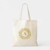 Tote Bag Initiale Un Motif classique damassé d'or (Dos)