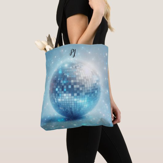 Tote Bag Initiales à billes Disco Lumineuses (De près)