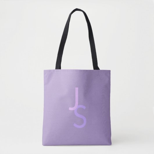 Tote Bag Initiales chevauchantes modernes monogrammées | Vi (Devant)