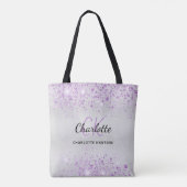 Tote Bag Initiales de monogramme en poussière violette pail (Dos)