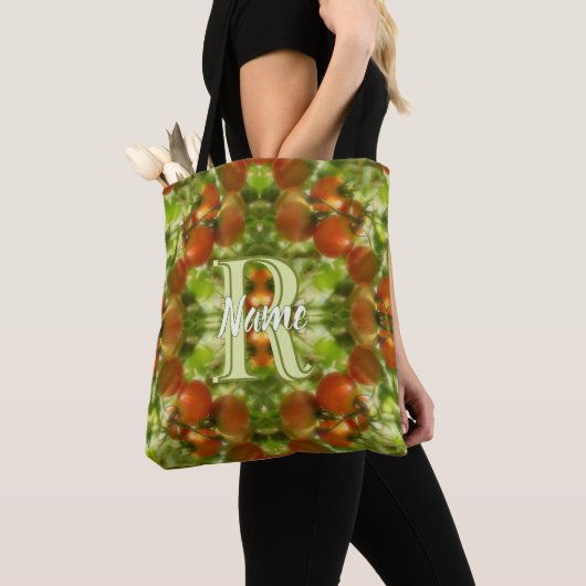 Tote Bag Initiales de monogramme personnalisé Nom Tomates d (De près)