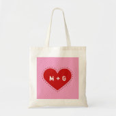 Tote Bag Initiales du coeur en titre de la Saint-Valentin/T (Devant)