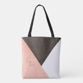 Tote Bag Initiales en cuir de crème moderne et élégant (Dos)
