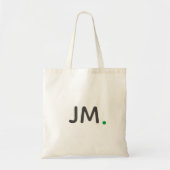 Tote Bag Initiales en gras modernes | Monogramme vert minim (Devant)