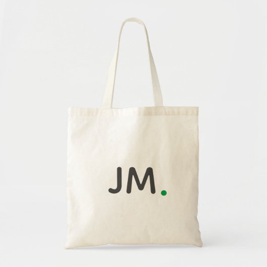 Tote Bag Initiales en gras modernes | Monogramme vert minim (Devant)
